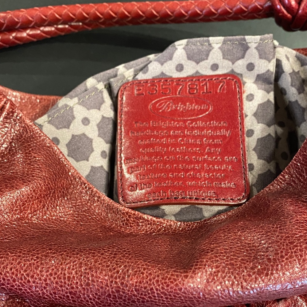 Authentic Brighton Burgundy Leather Shoulder Bag